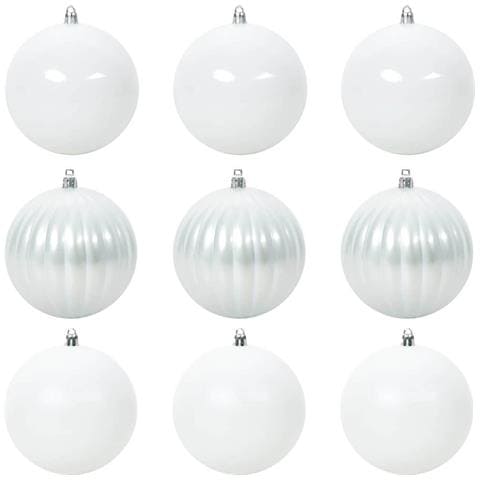 Set di Palle di Natale 9 pcs Bianco Plastica - Foto 1