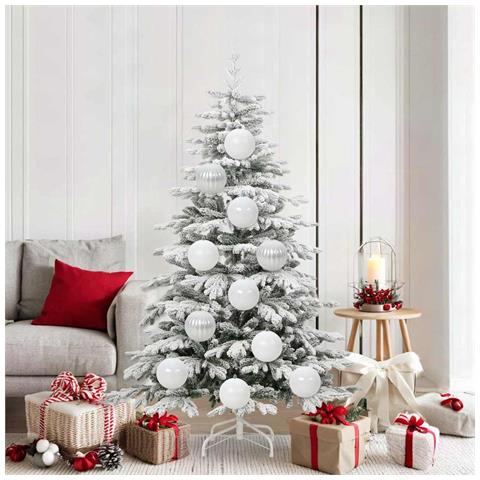 Set di Palle di Natale 9 pcs Bianco Plastica - Foto 2