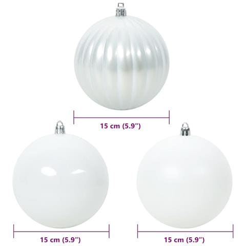 Set di Palle di Natale 9 pcs Bianco Plastica - Foto 5
