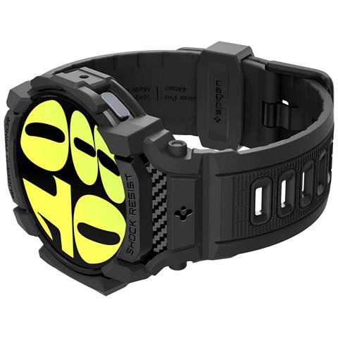 Bracciale + Custodia Per Galaxy Watch 7 44mm Rugged Armor Pro Ultra Resistente, Nero - Foto 2