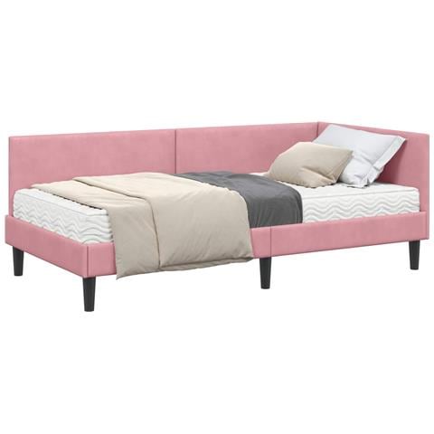 Struttura Letto Angolare con Materasso 2 pcs Grigio Velluto - Foto 1