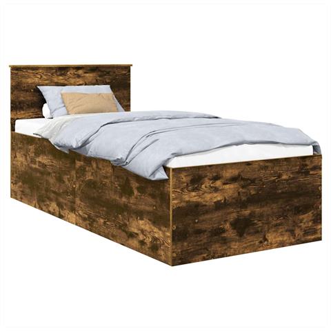 Struttura del letto Rovere fumé 120 x 200 cm Legno multistrato - Foto 1