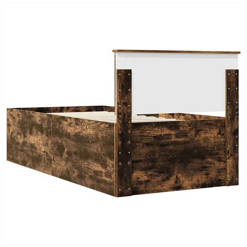 Struttura del letto Rovere fumé 120 x 200 cm Legno multistrato - Foto 9