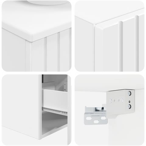 Set di mobili per il bagno 3 pz Bianco 33 x 34,5 x 160 cm - Foto 2