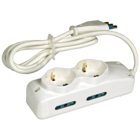 Multipresa 2 prese frontali e 2 laterali Cavo m 1,5 - Foto 1