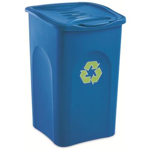 Pattumiera In Polipropilene Riciclabile Per Raccolta Differenziata, Capacità 50 Lt, 37x37xh. 56 Cm Blu - Foto 2
