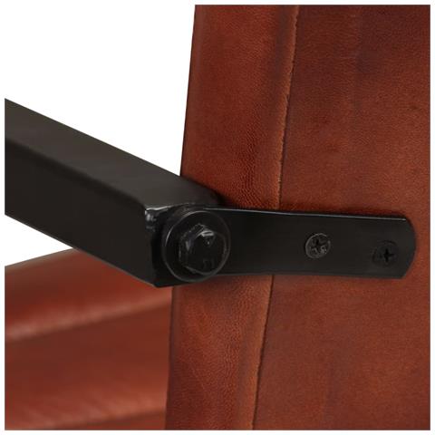 Set Sedie Da Pranzo 2 Pz In Vera Pelle Marrone - Foto 10