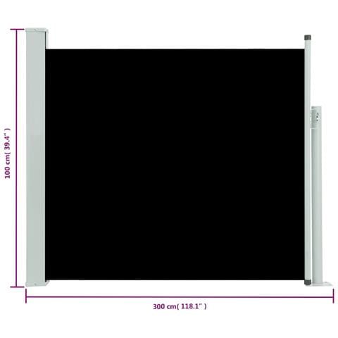 Tenda Laterale Retrattile Per Patio 100x300 Cm Nera - Foto 7