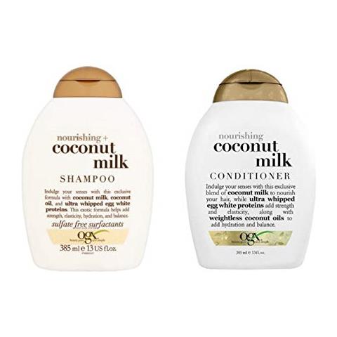 Ogx® (es Organix), Latte Di Cocco Nutriente, Shampoo, 385 Ml + 385 Ml Condizionatore - Lussuosa Cura, Cura Profonda Per Capelli Colorati - Foto 1