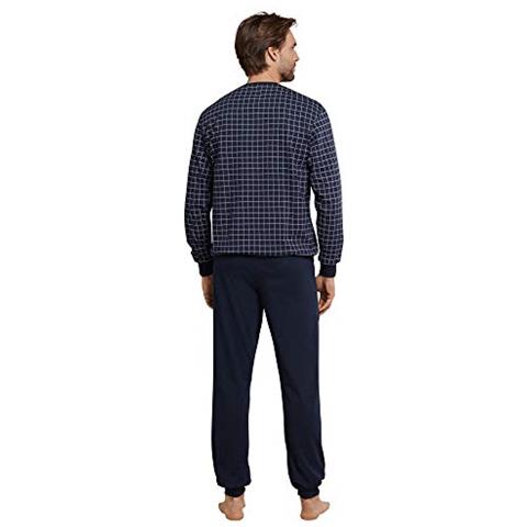 Schlafanzug Lang V-ausschnitt' Pigiama, Blu Scuro, Xxxxl Uomo - Foto 2
