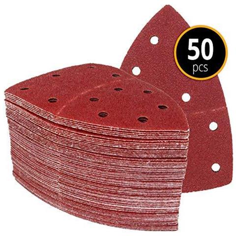Prio-triangolo Sanding Sheets 50 Parti 11 Buche 105 X 152 Mm Grana 60 Per Multi-sander Bosch Prio Ventaro Triangle Grinding-pad Carteggiatura-paper - Foto 1