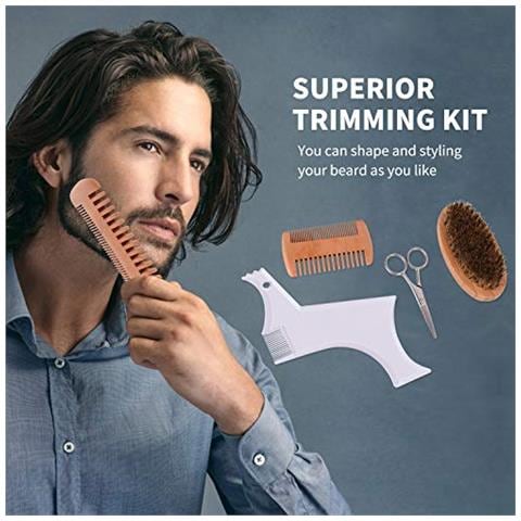 Beard Grooming Kit Per 10 In 1 Regalo Barba Cura Unici Per Gli Uomini Barba Olio Spazzola Barba Barba Pettine Barba Balm Barba Shampoo Modellazione Pettine E Baffi Forbici Barba Crescita Ed Accessori Kit - Foto 4