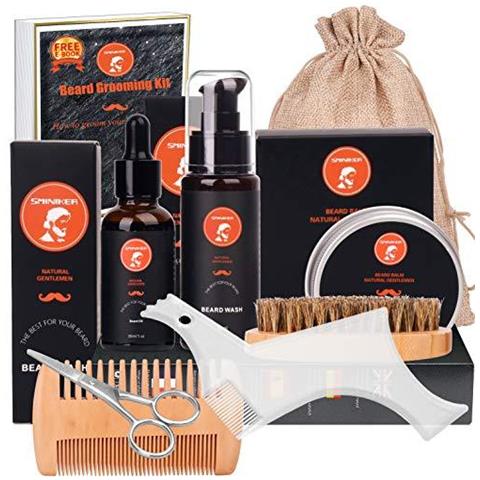 Beard Grooming Kit Per 10 In 1 Regalo Barba Cura Unici Per Gli Uomini Barba Olio Spazzola Barba Barba Pettine Barba Balm Barba Shampoo Modellazione Pettine E Baffi Forbici Barba Crescita Ed Accessori Kit - Foto 1