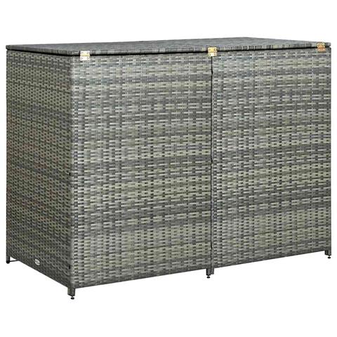 Copribidone Rifiuti Doppio in Polyrattan Antracite 148x77x111cm - Foto 1