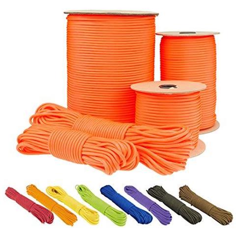 Paracord 550 Del Cavo Dei Paracadute Di Tipo Iii Mil-spec 7 Fili Di Sopravvivenza (sofit Arancione 100 M)  - Foto 1