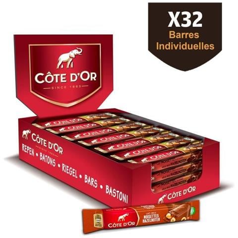 Tavoletta Cioccolato Al Latte E Nocciole Integrali - Tavolette Di Cioccolato Al Cacao 100% Sostenibile - Espositore Da 32 Tavolette X 45 G - Foto 1