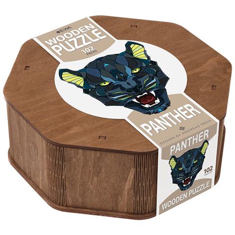 Puzzle In Legno Colorato - Pantera 28 X 31 Cm - Foto 1