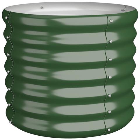 Vaso da Giardino Acciaio Verniciato a Polvere 40x40x36 cm Verde - Foto 1