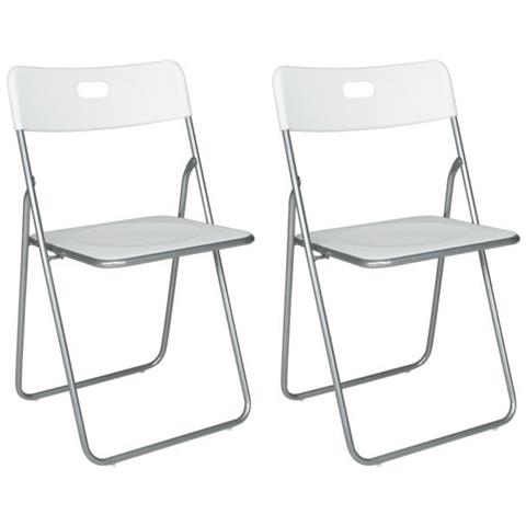 Sedia pieghevole bianca, sedia richiudibile mod. Easy (2 Pz) - Foto 1
