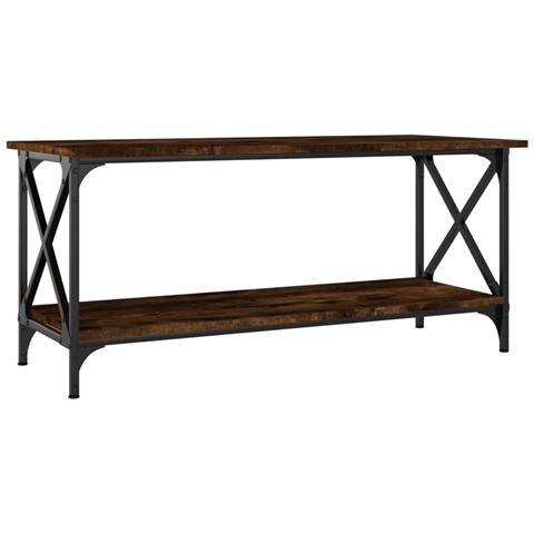 Tavolino Rovere Fumo 100x45x45 Cm In Legno Multistrato E Ferro - Foto 1