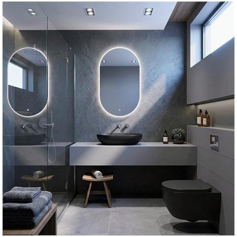 Lavabo Ovale Da Appoggio In Ceramica Nero Matt Senza Foro Rubinetto - Feeling Rak Ceramics - Foto 5