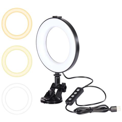 Kit Illuminazione Video Ring Light Usb Live Streaming Con Treppiede E Supporto A Ventosa - Foto 1