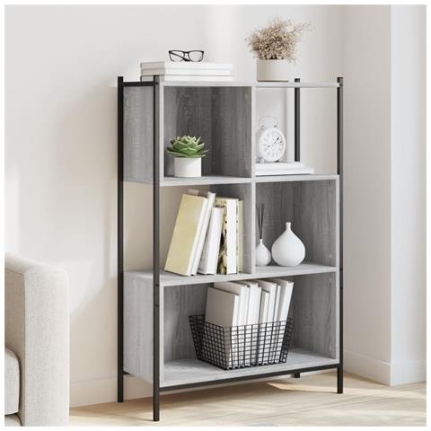 Libreria Grigio Sonoma 72x28x109 Cm In Legno Multistrato - Foto 1