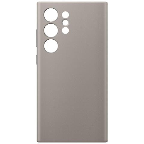 Cover Per Samsung Galaxy S24 Ultra Pelle Vegetale Fotocamera Protetta, Grigio - Foto 1