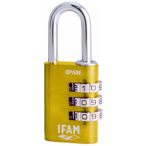 Lucchetto A Combinazione Combi30 Giallo Alluminio Acciaio Cromato (3 Cm) - Foto 1