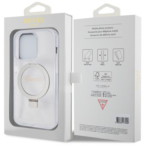 Cover Per Iphone 15 Pro Tpu Ring Stand, Trasparente - Foto 3