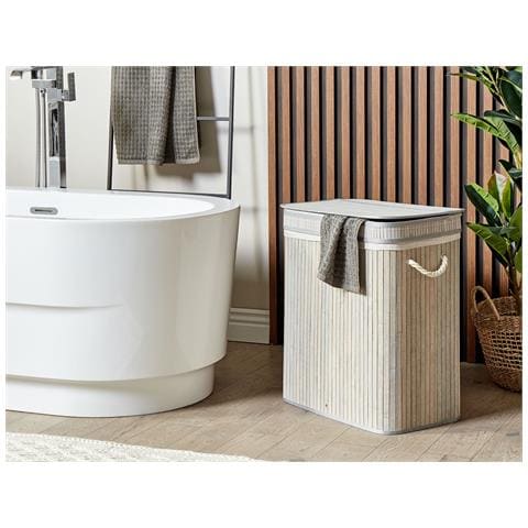 Cesta Legno Di Bambù Grigio 60 Cm Kalthota - Foto 1
