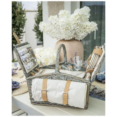 Cesto Da Picnic Canele Vimini Marrone - Foto 1