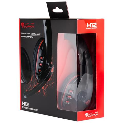 H12 Auricolare Cablato A Padiglione Giocare Nero, Rosso - Foto 2