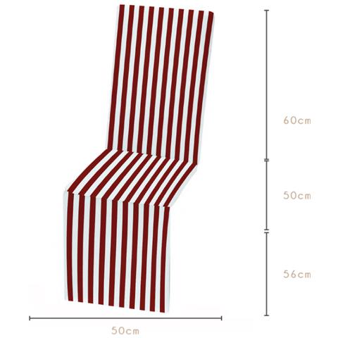 Materassino Cuscino Per Lettino Sole Spiaggia Con Poggiapiedi Sdraio Piscina Garden Materassino Rigato Rosso - Foto 4