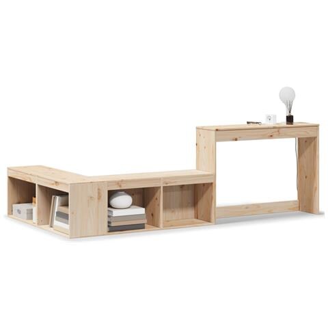 Comodino Con Scrivania 222x107x75 Cm In Legno Massello Di Pino - Foto 2