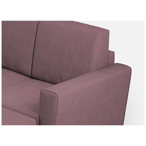 Divano Yasel 2 Posti Medio (due Sedute Da 70cm) + Pouf Misure Esterne L. 172 P. 145 Colore Prugna - Foto 2