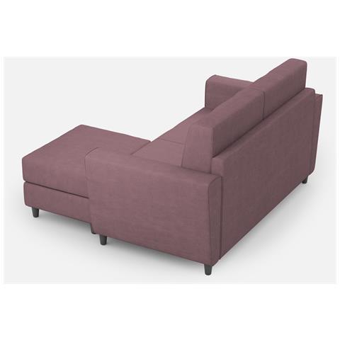 Divano Yasel 2 Posti Medio (due Sedute Da 70cm) + Pouf Misure Esterne L. 172 P. 145 Colore Prugna - Foto 5
