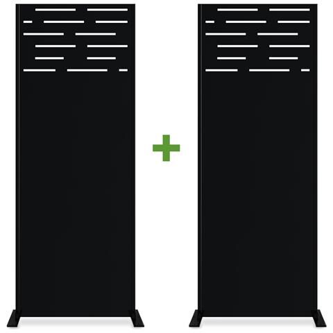 Set Di 2 Pannelli Decorativi Arlberg Nero H.160cm Motivi - Foto 1