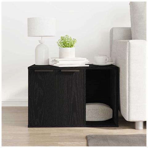 Recinto Lettiera Gatti Rovere Nero 60x40x40 cm in Truciolato - Foto 9