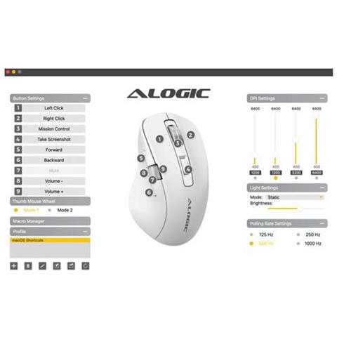 Mouse Gaming Wireless Apex 6400 DPI 7 Tasti Colore Bianco - Foto 4