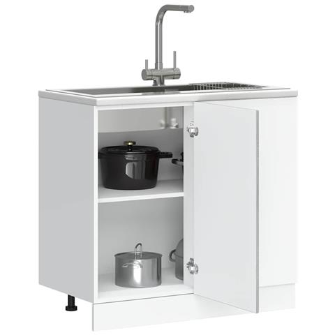Mobile Base Lavello Lucca Grigio Sonoma In Legno Multistrato - Foto 3