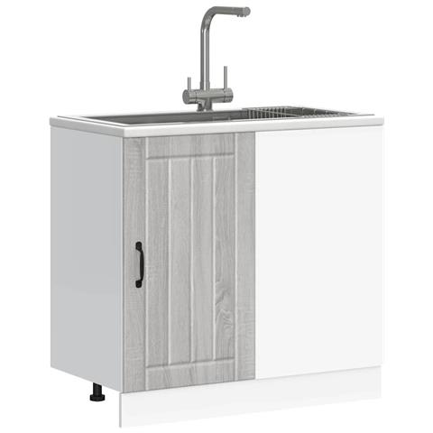 Mobile Base Lavello Lucca Grigio Sonoma In Legno Multistrato - Foto 1