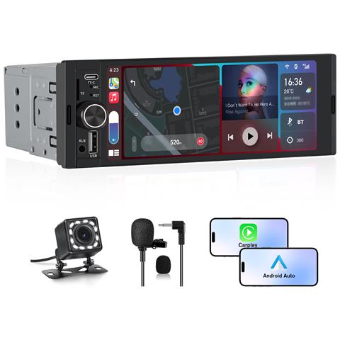 Autoradio Bluetooth Con Wireless Carplay E Android Auto Car Radio 1 Din - Foto 1