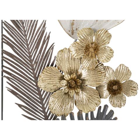 Decorazione In Metallo 3d Fiori 38 - Multicolore - Metallo - 28,6x5,1x74,3 Cm - Foto 2
