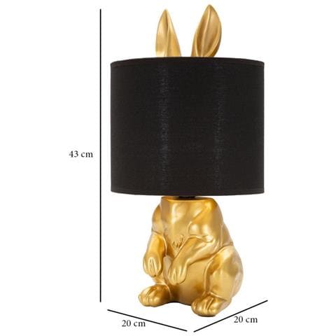 Lampada Da Tavolo Coniglio 1 - Nero - Poliresina - 20x20x43 Cm - Foto 6
