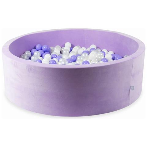 Ballenbak 130x40 Fluweel Zacht Paars Met Ballen 700 St. (wit, Parelmoer, Heide) - Foto 1