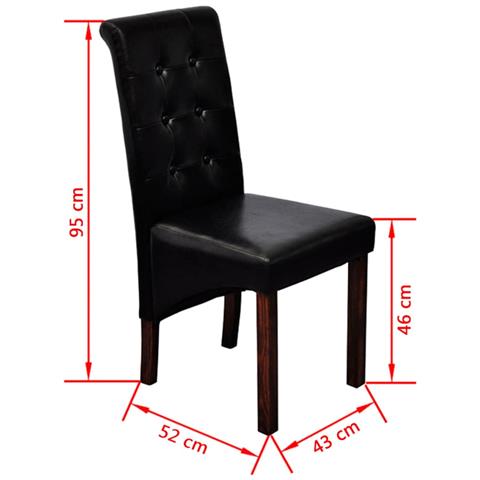 Sedie Da Pranzo 6 Pz Nere In Similpelle - Foto 6