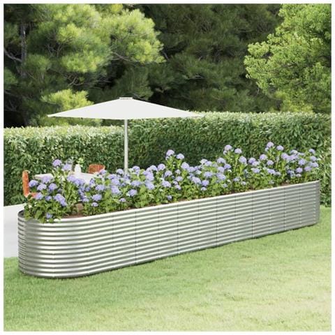 Letto Giardino Acciaio Verniciato Polvere 554x100x68cm Argento - Foto 6