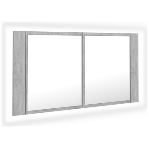 Lusso Casadino - Armadietto A Specchio Con Luci Led Grigio Cemento In Acrilico - Foto 1