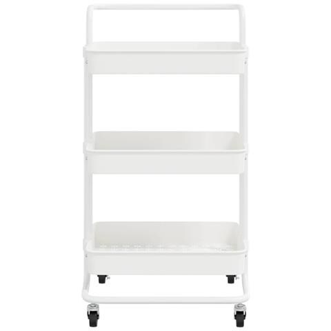 Carrello Da Cucina 3 Ripiani Bianco 42x35x85 Cm Ferro E Abs - Foto 2